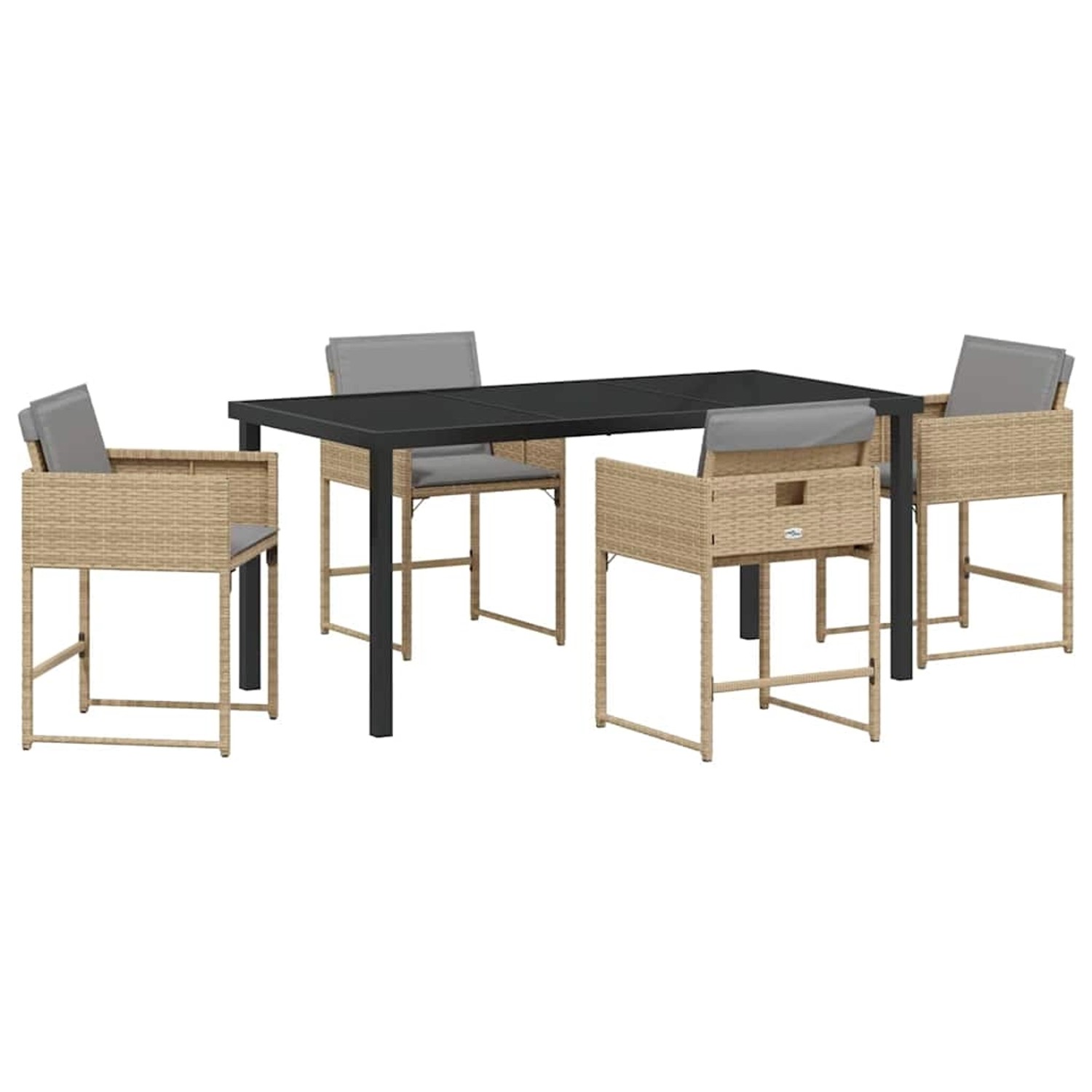 vidaXL Garten Essgruppe 5-Tlg Beige Poly Rattan 3380739 günstig online kaufen