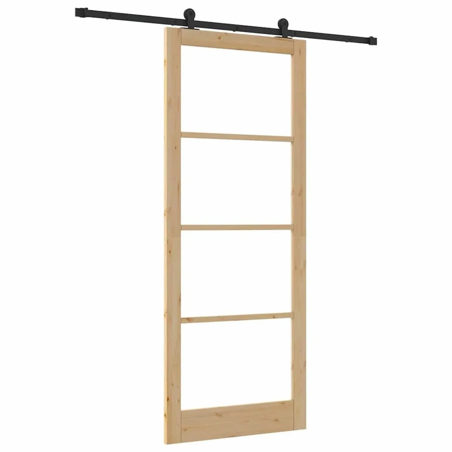 vidaXL Schiebetür ORKDAL Natur und Schwarz 93 x 232 cm 3332039