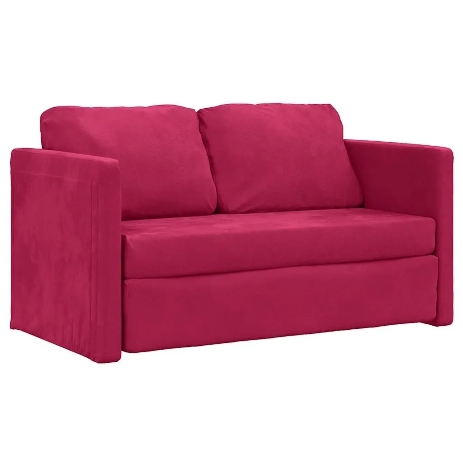 vidaXL Bodensofa mit Schlaffunktion Weinrot 122x204x55 cm Samt 353960
