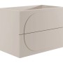 Beiger Vente-unique Waschbeckenunterschrank Vutoma, 80 cm, mit 2 Schubladen und abgerundeter Front.