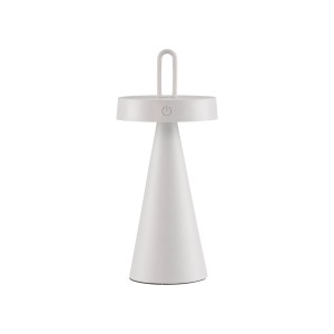 Weiße LED-Akku-Tischleuchte Alwa, 28,9 cm hoch, für Innen & Außen. Dekoleuchte mit Touchdimmer.