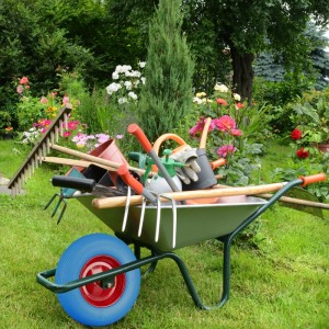 Relaxdays Schubkarrenrad mit Achse Vollgummi Blau-Rot Pannensicher 39 cm x 9 cm