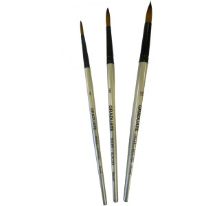 Daler-Rowney Graduate Pinselset mit 3 Synthetikpinseln für Multitechnik.