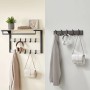 Songmics Wandgarderobe Barnet-old mit Ablage, 10 Haken, weiß-schwarz. Herrendiener für Flur und Eingangsbereich.