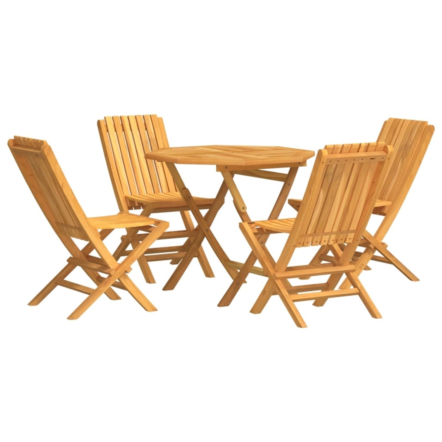 Vidaxl 5-tlg. Garten-essgruppe Massivholz Teak günstig online kaufen