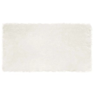 vidaXL Kunstschaffell Teppich Tafalla Weiß 60 x 110 cm Polyester 42021455