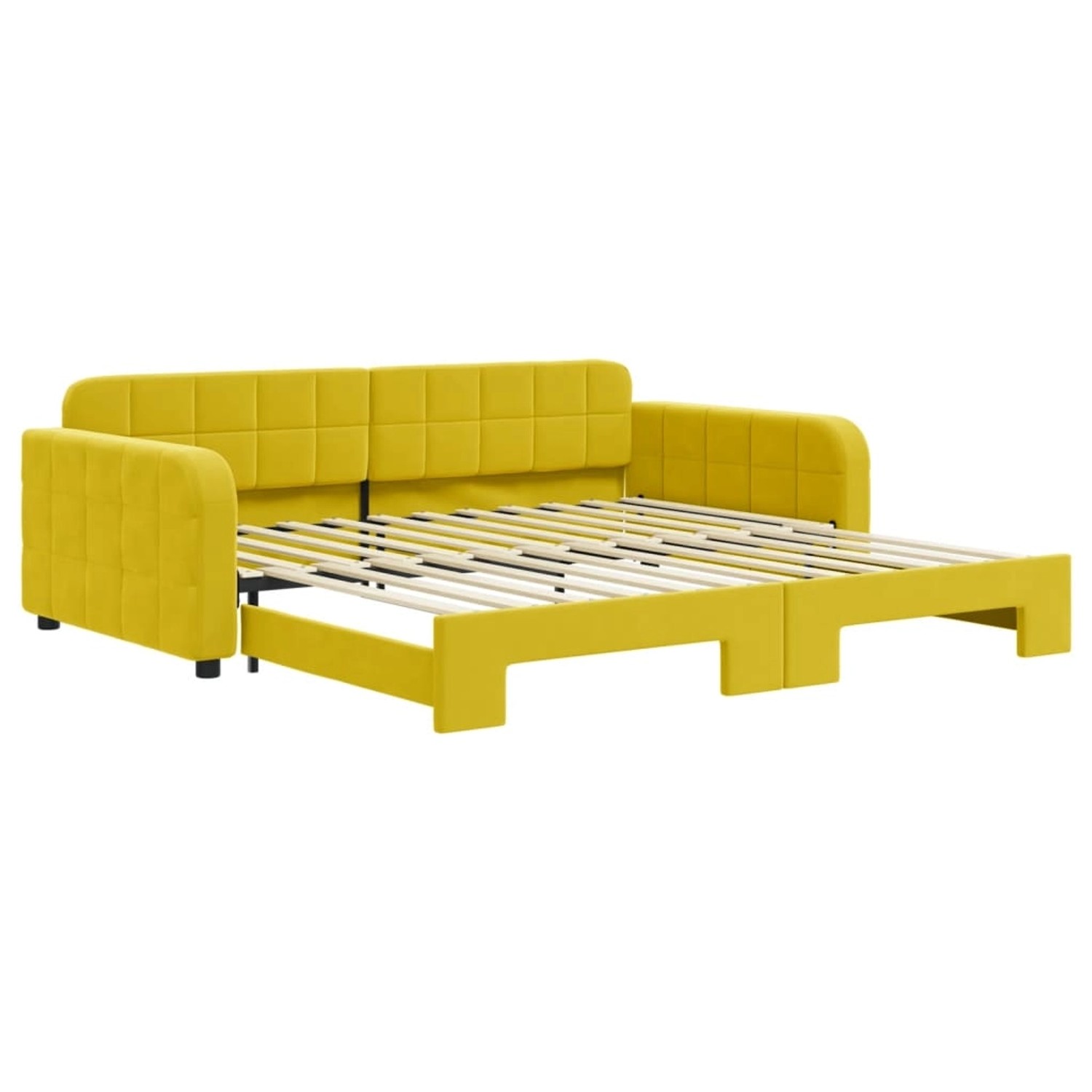 vidaXL Tagesbett Ausziehbar Gelb 100x200 cm Samt 3196941