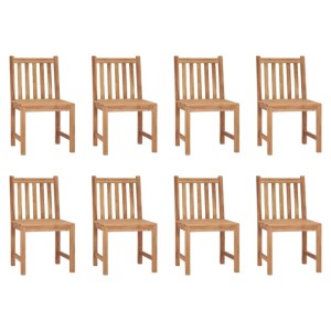 vidaXL Gartenstühle 8 Stk mit Kissen Massivholz Teak 3073153