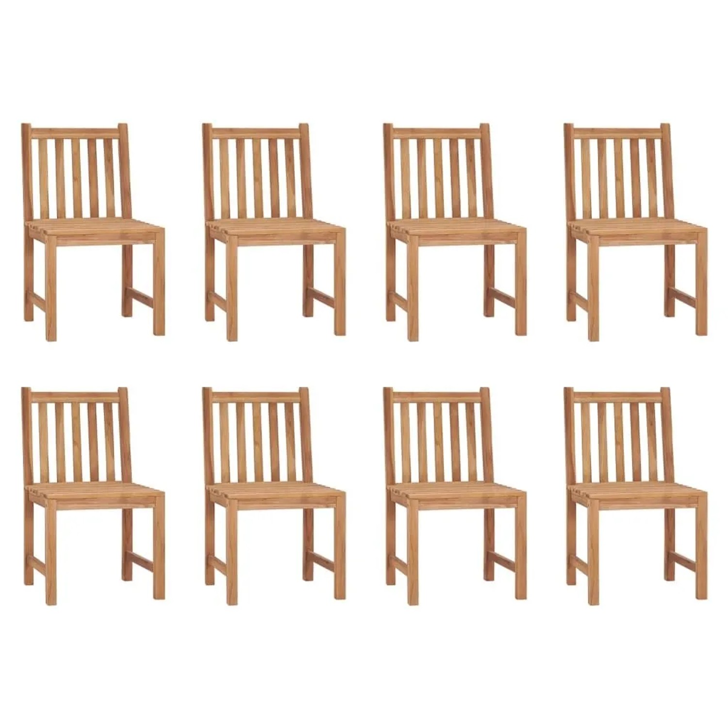 vidaXL Gartenstühle 8 Stk mit Kissen Massivholz Teak 3073153_2