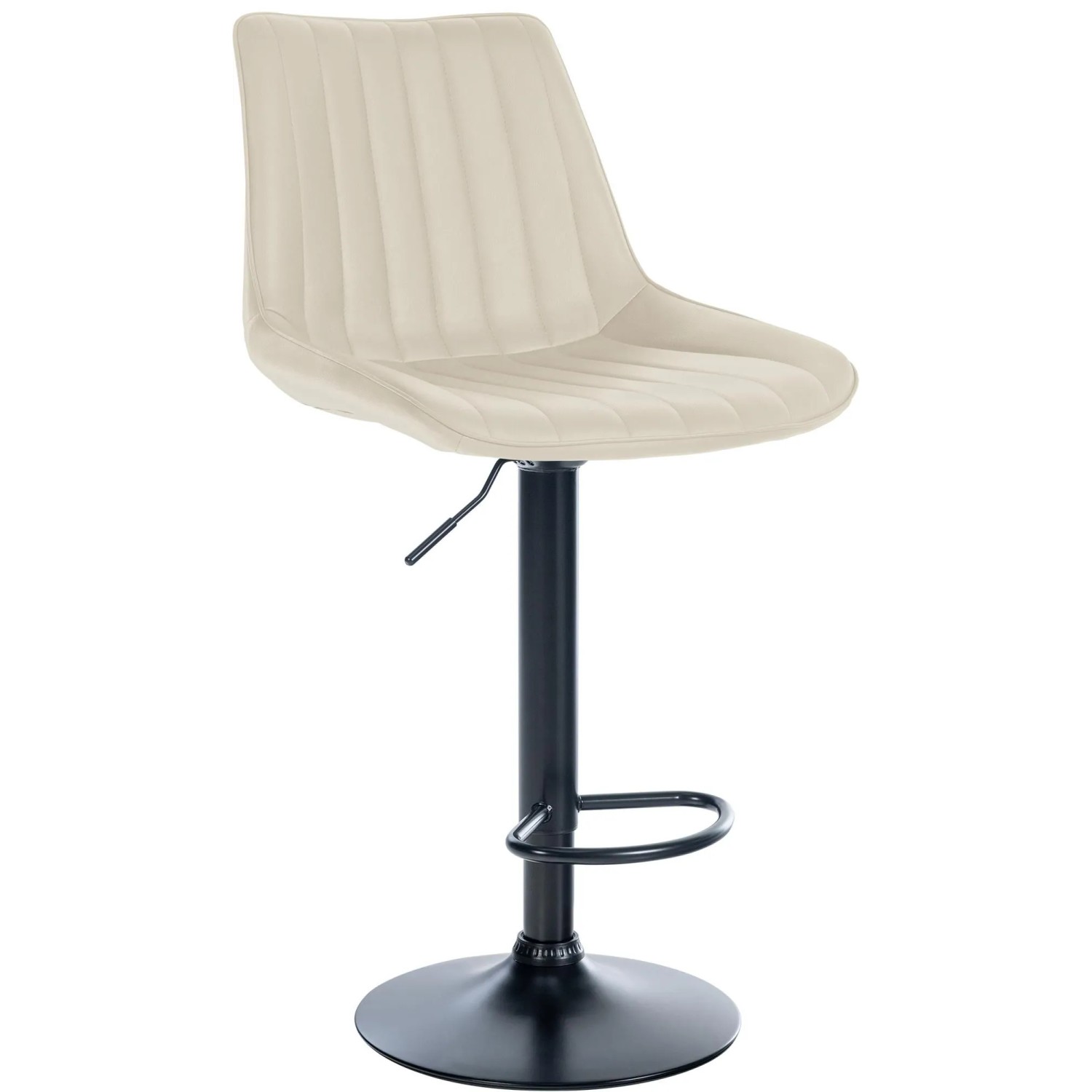 CLP Barhocker Toni Kunstleder Creme/Schwarz