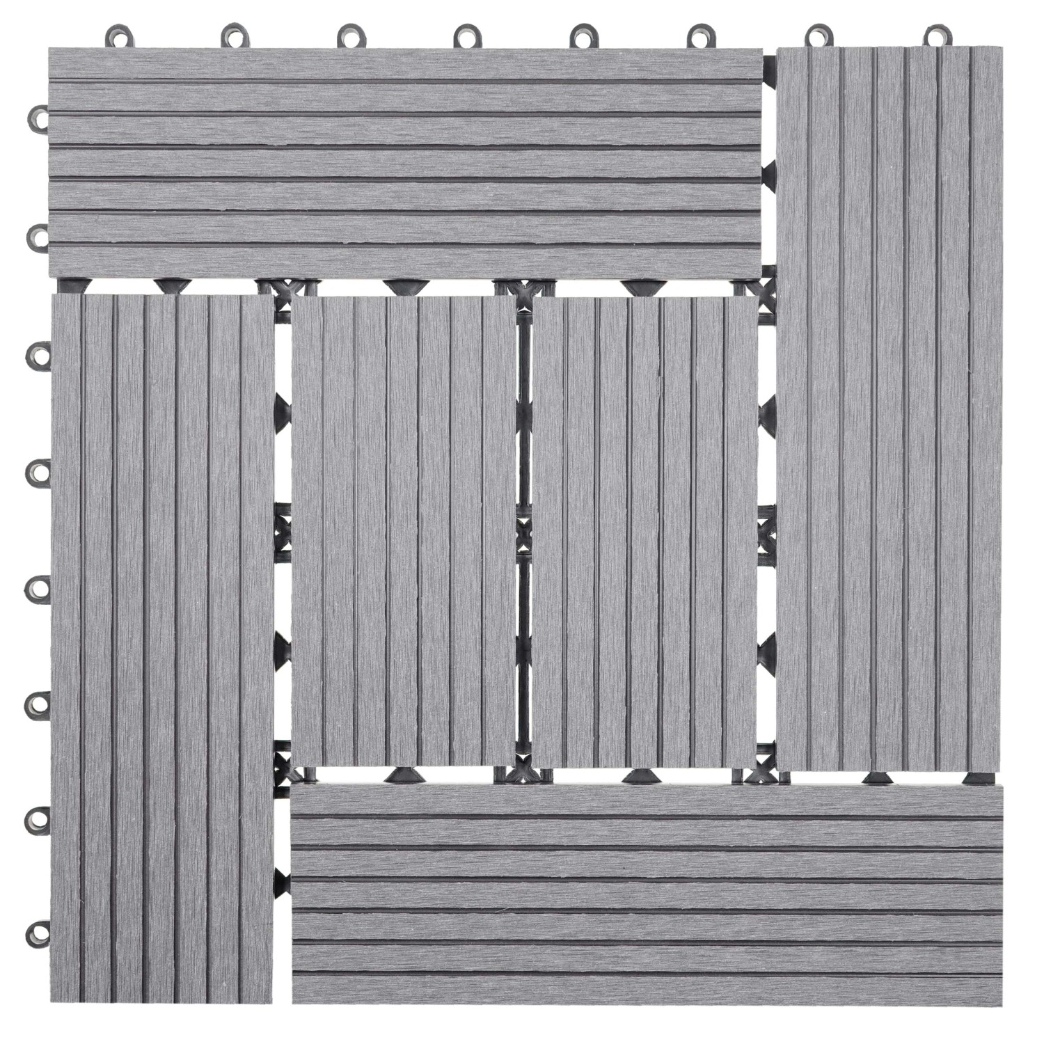 MCW WPC Bodenfliese Sarthe Holzoptik Balkon/Terrasse 11x Je 30x30cm - 1qm B günstig online kaufen