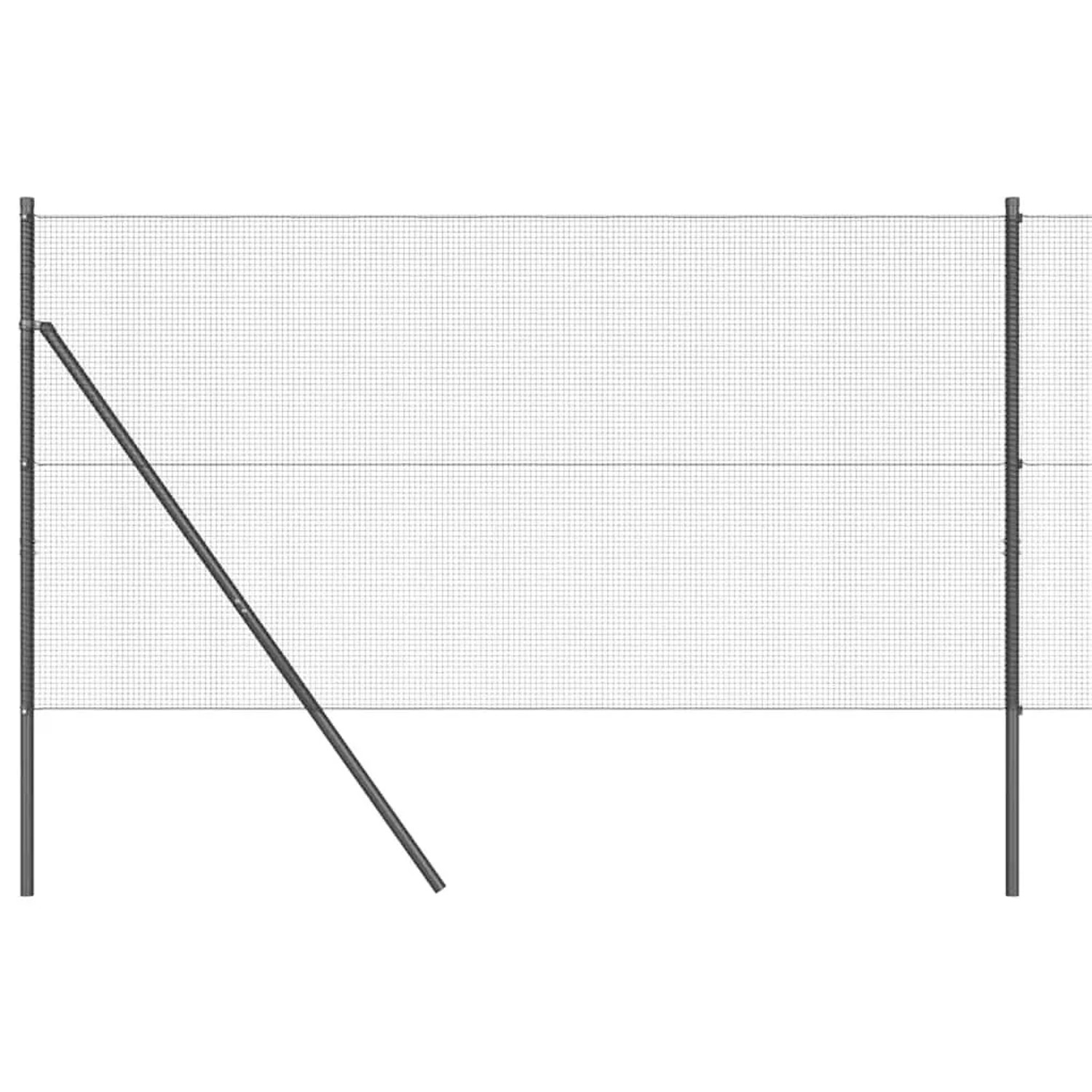 vidaXL Zaunpfosten Grau 50 x 1 m 12 x 12 mm Netz Stahl und PVC 3351878 günstig online kaufen