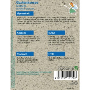 Packung Gartenkresse Samen: Einfache Saatgut für aromatische Kräuter.