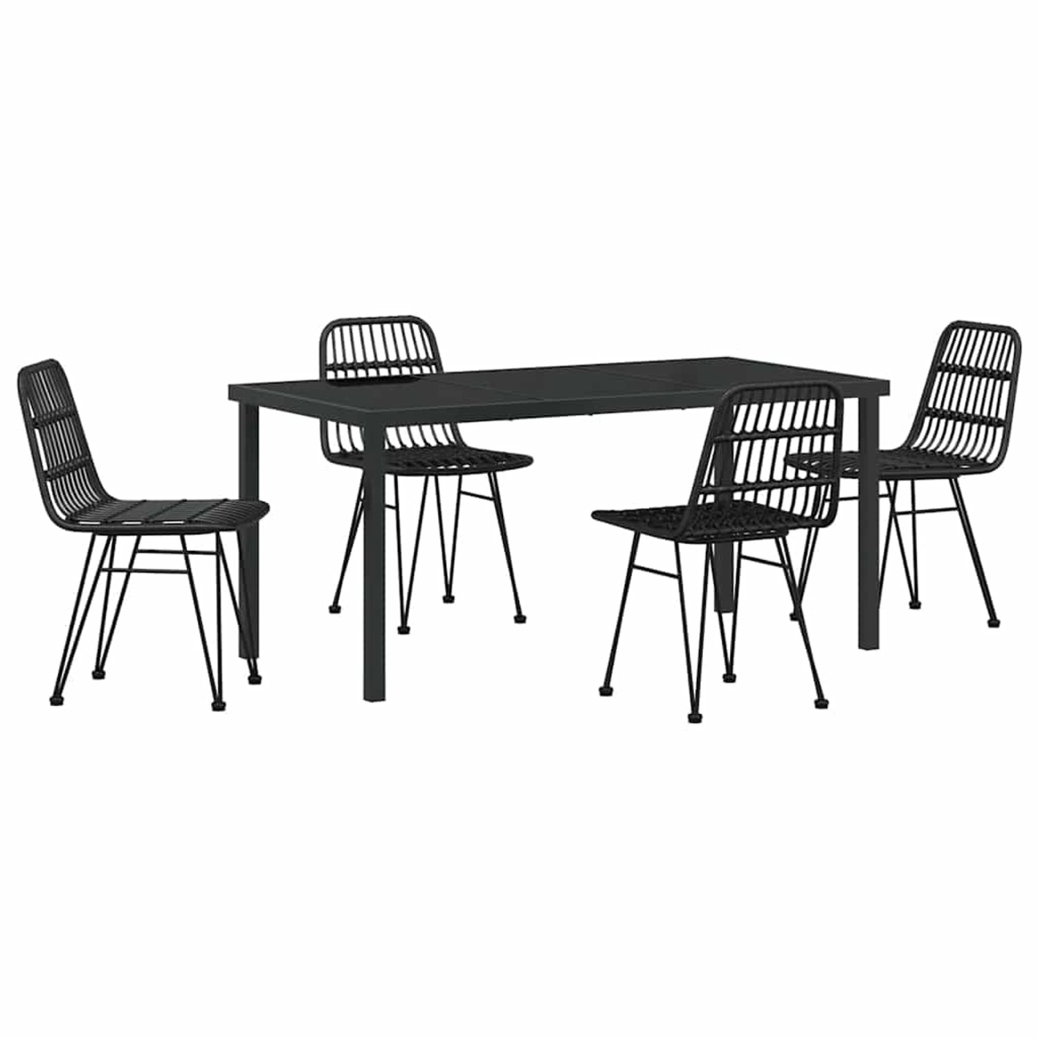 vidaXL Garten Essgruppe 5-Tlg Schwarz Poly Rattan 3379201 günstig online kaufen