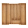 Relaxdays Besteckkasten Bambus Natur Ausziehbar Verstellbar 50 cm 5 bis 7 Fächer