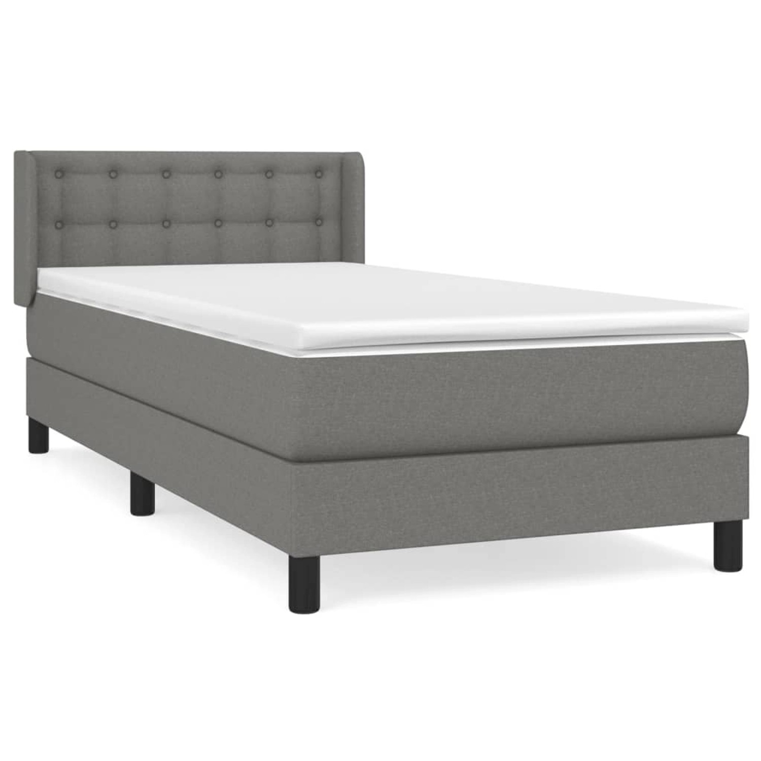 vidaXL Boxspringbett mit Matratze Dunkelgrau 90x200 cm Stoff 3130002 günstig online kaufen