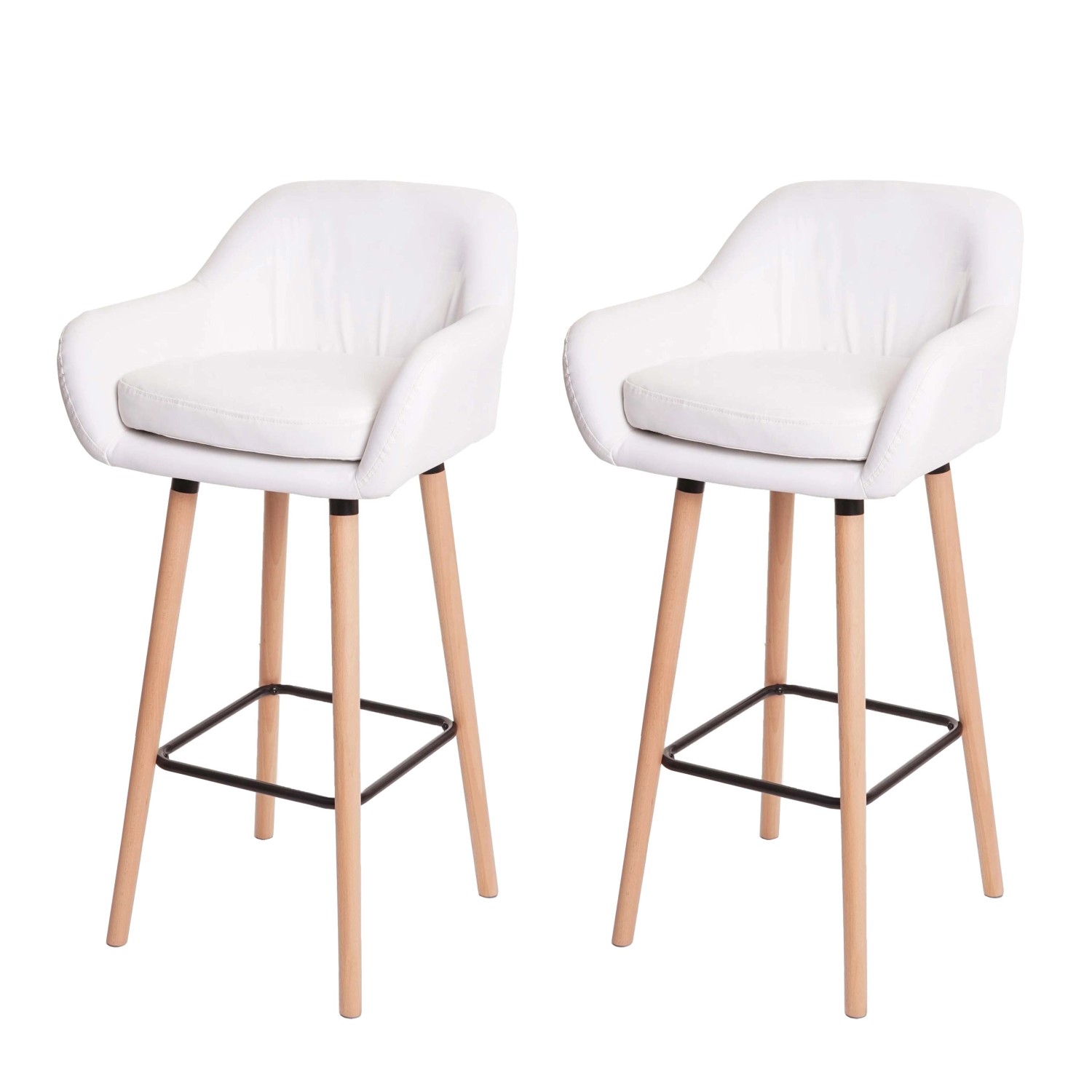 PROREGAL 2er-Set Barhocker Oslo Mit Lehne Sitzhöhe 79cm Kunstleder Weiß Bar günstig online kaufen