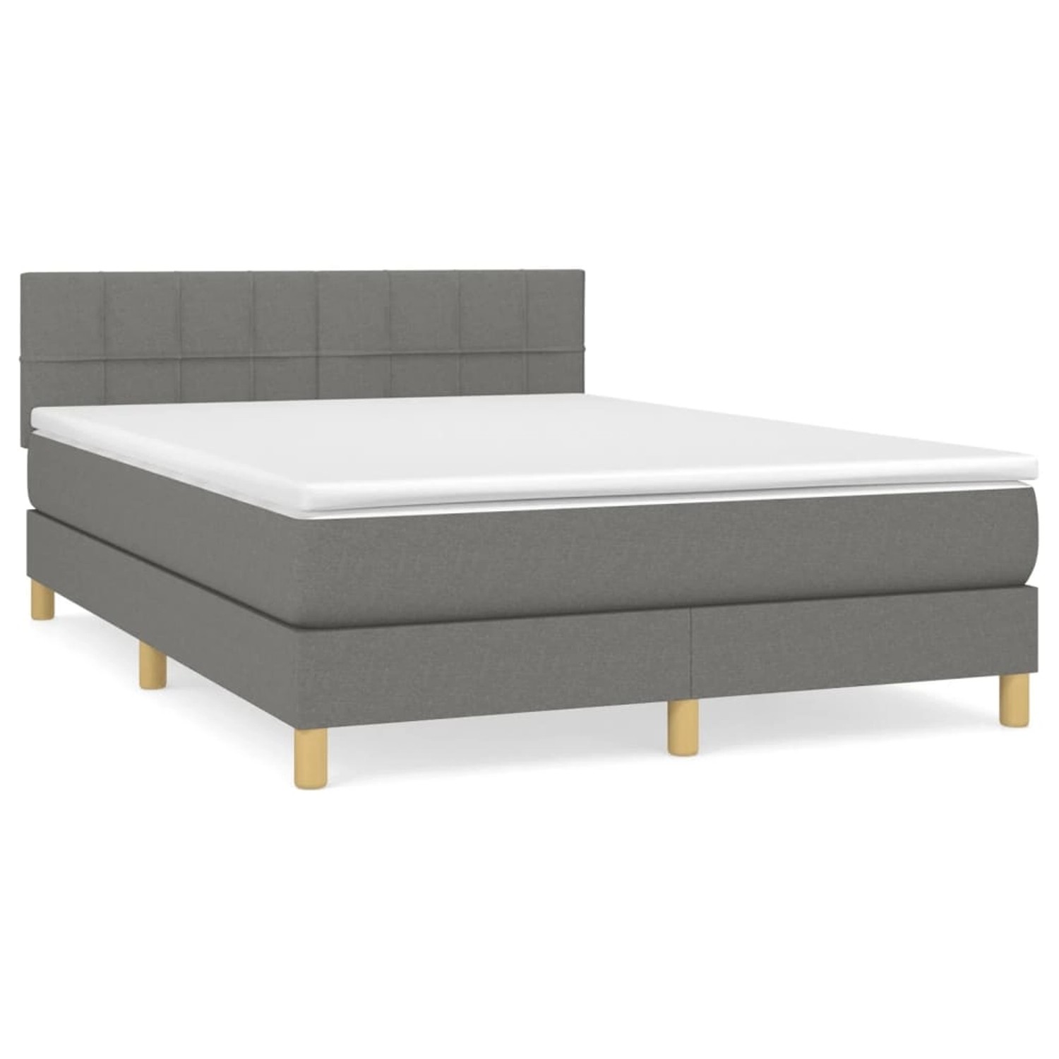 vidaXL Boxspringbett mit Matratze Dunkelgrau 140x190 cm Stoff1467550 günstig online kaufen