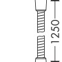 Abbildung des Hansgrohe Sensoflex Metallbrauseschlauchs, 125 cm, in Chrom mit Maßangaben.