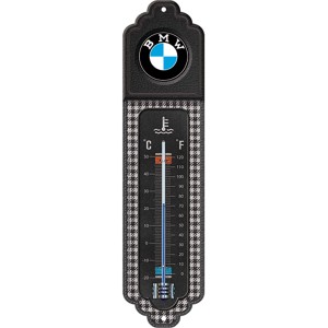Nostalgic-Art BMW Thermometer im Retro-Design mit Pepita-Muster, 28 cm hoch.