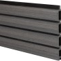 GartenLand WPC Zaun Shadowline Vertikal, Amethystgrau, Detailansicht der WPC Lamellen für den Sichtschutz.