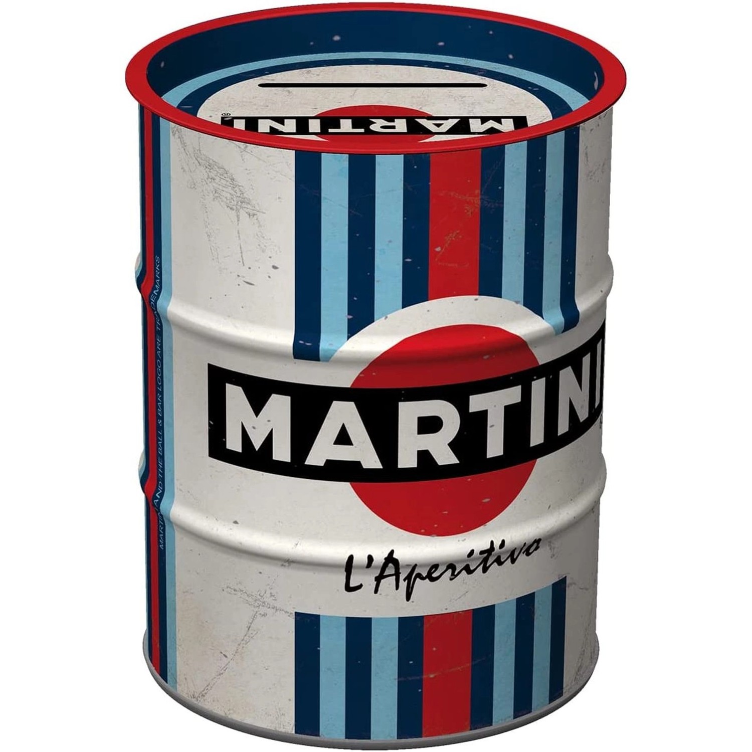 Nostalgic-Art Spardose Ölfass Martini Martini L Aperitivo Racing Stripes günstig online kaufen