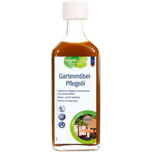 Biopin Gartenmöbel-Pflegeöl Akazie, 250ml Flasche. Holzpflege für Gartenmöbel.