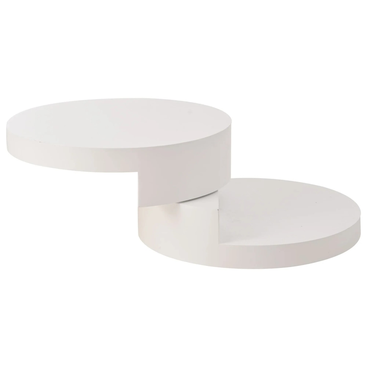 Merax Couchtisch 70x70x35.5cm Drehbar LED Weiß