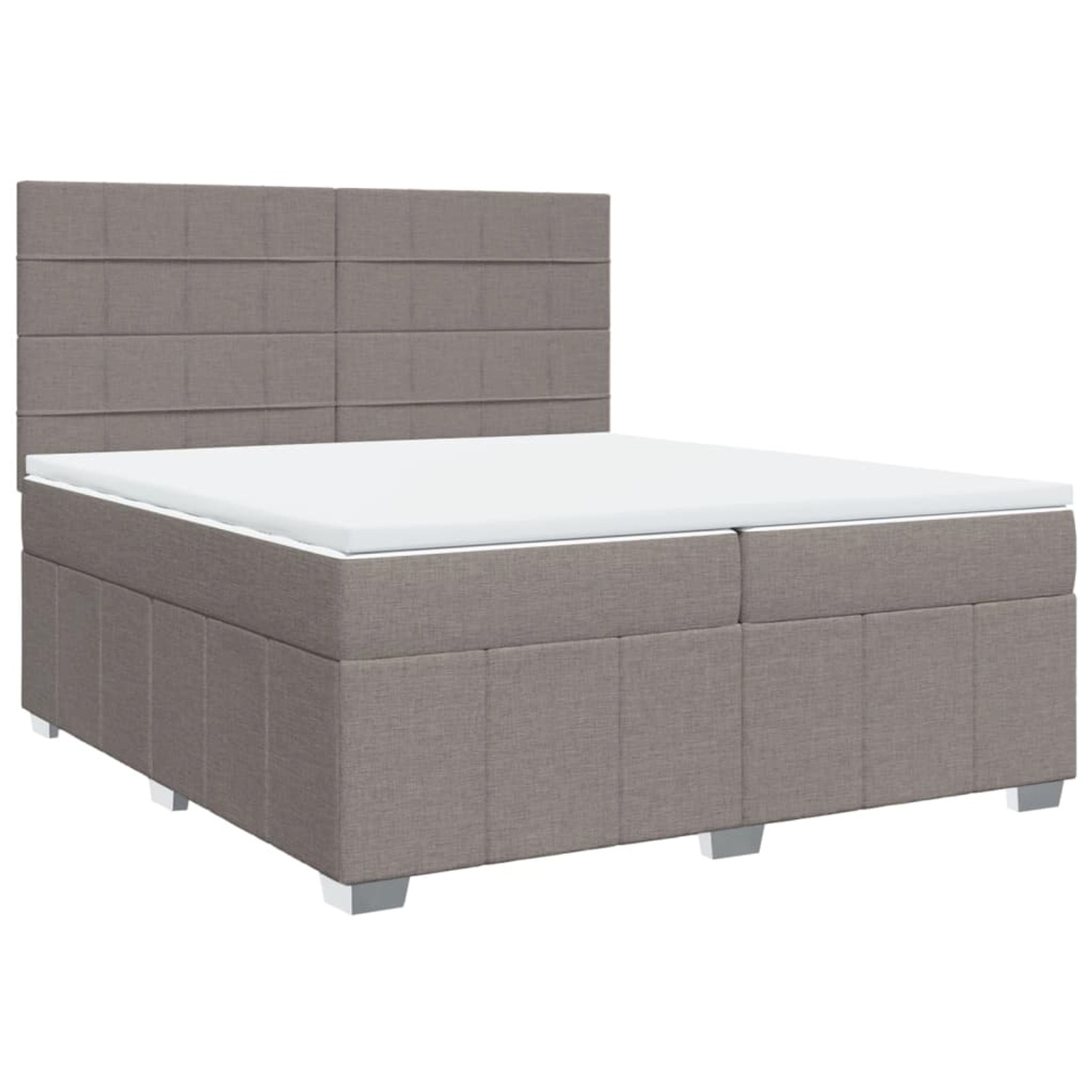 vidaXL Boxspringbett mit Matratze Taupe 200x200 cm Stoff 3291779 günstig online kaufen