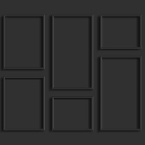 ESTAhome Fototapete Holzwandverkleidung in Schwarz mit 3D-Optik, 300x300 cm.