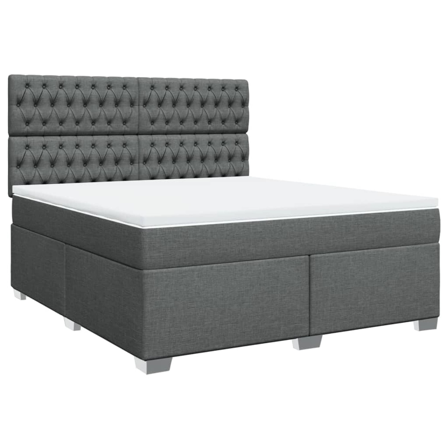vidaXL Boxspringbett mit Matratze Dunkelgrau 180x200 cm Stoff 3290575 günstig online kaufen