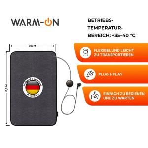 WARMON Tragbare Heizteppich Heated Mobile Mat mit Stecker und Fußschalter