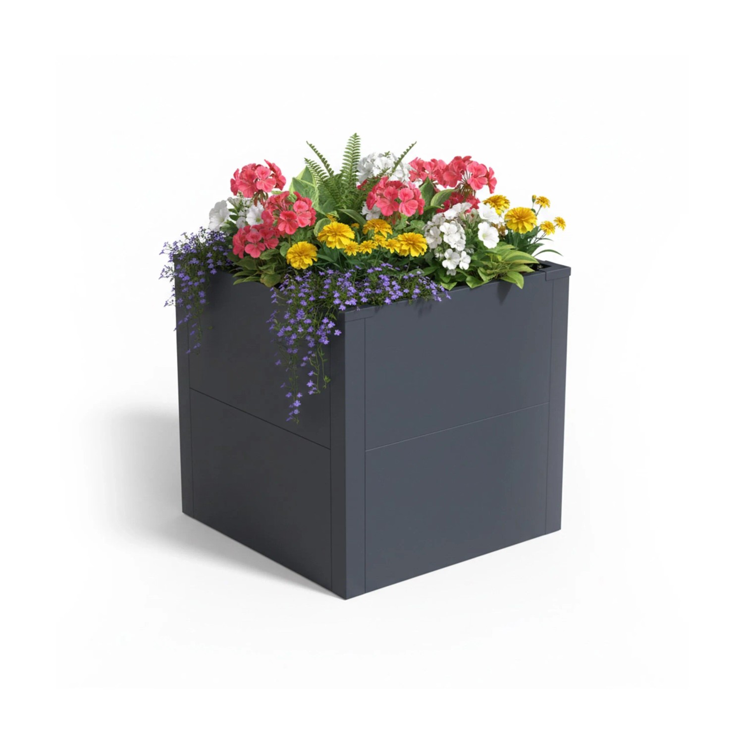 Relaxdays Hochbeet Stahl Grau Ohne Boden 50 cm x 50 cm x 50 cm