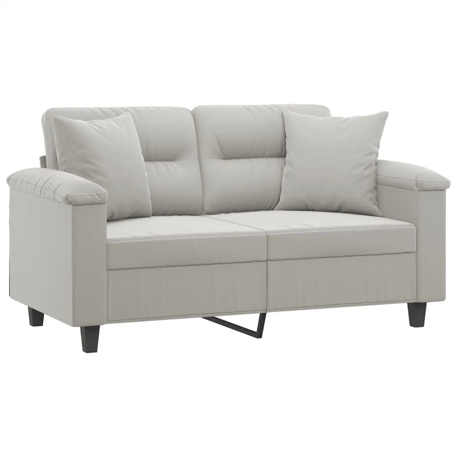 vidaXL 2-Sitzer-Sofa mit Kissen Hellgrau 120 cm Mikrofasergewebe 3200966 günstig online kaufen