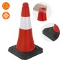 Rot-weißer Verkehrskegel (51 cm) mit schwerem Fuß von ECD Germany für Pannenhilfe und Baustellen.