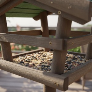 Relaxdays Vogelfutterhaus Tannenholz Grün mit Ständer 100 cm x 37 cm x 28 cm
