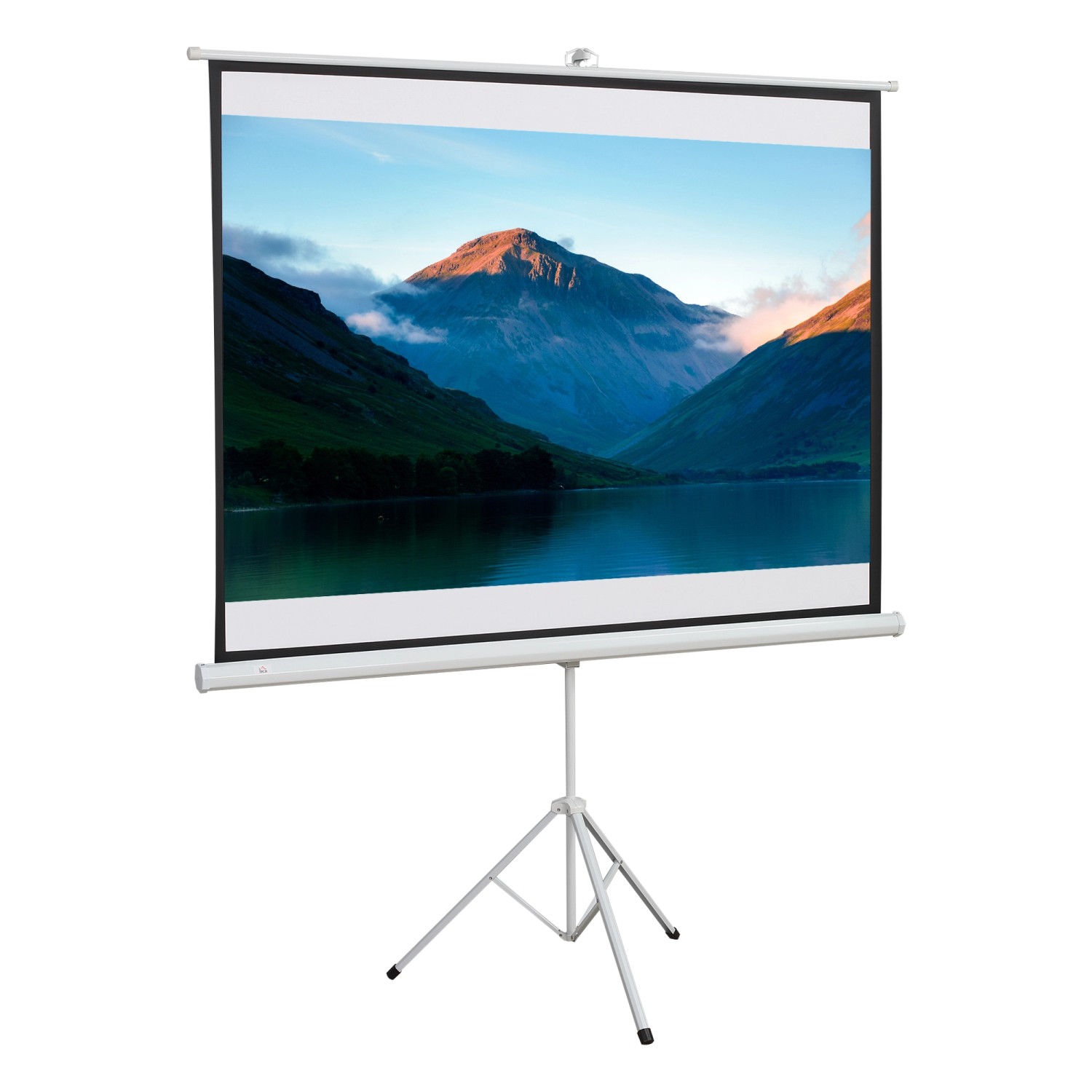 Thumbnail - HOMCOM Beamer Leinwand  Kunststoff Metall Weiß 171L x 131H cm