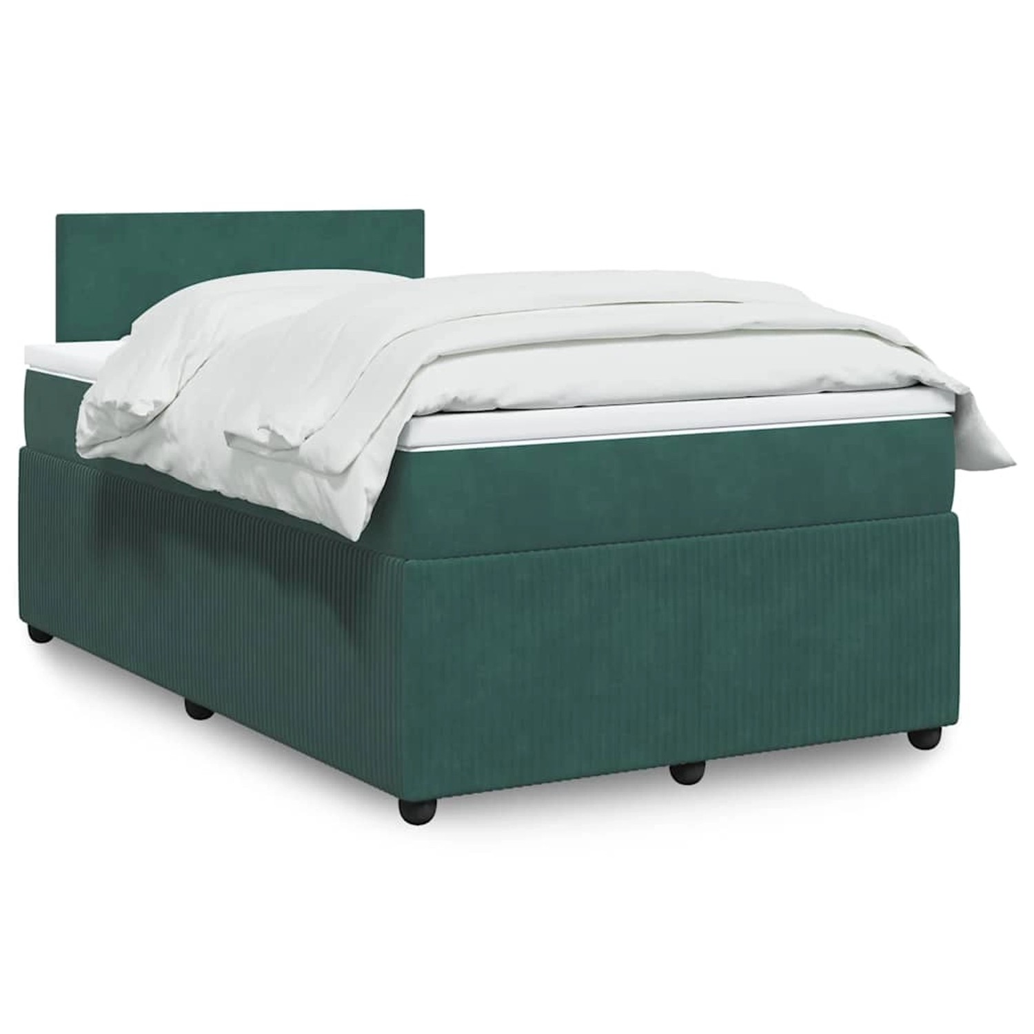 vidaXL Boxspringbett mit Matratze Dunkelgrün 120x200 cm Samt 3290007 günstig online kaufen