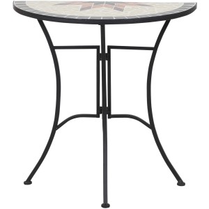 Rechteckiger, grauer Siena Garden Gartentisch Stella, 70x35,5 cm, mit Keramikplatte und Stahlgestell.