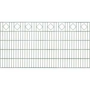 Grüner Doppelstabmattenzaun Karo, 100x200 cm, mit dekorativen Karomustern.