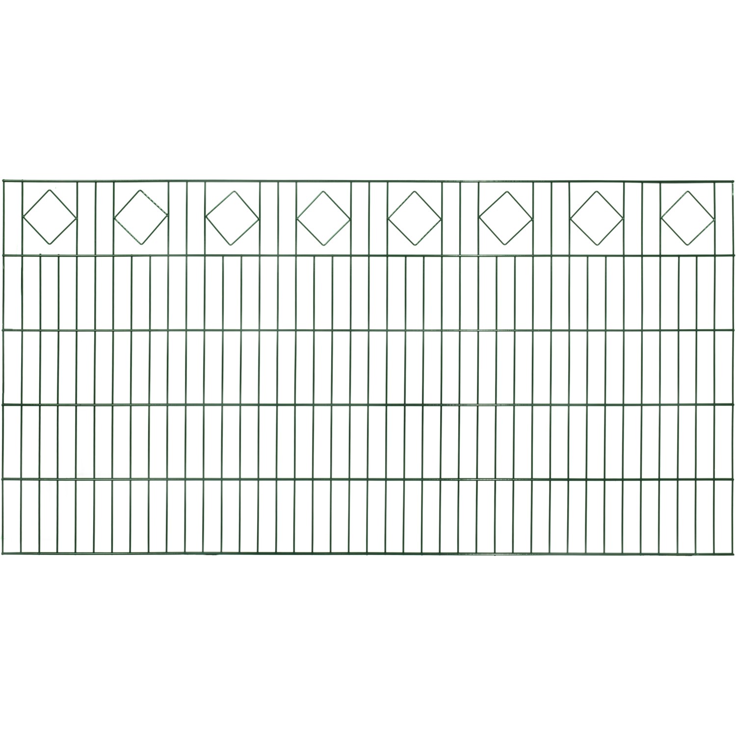 Dekor-Doppelstabmattenzaun Karo Grün 100 x 200 cm