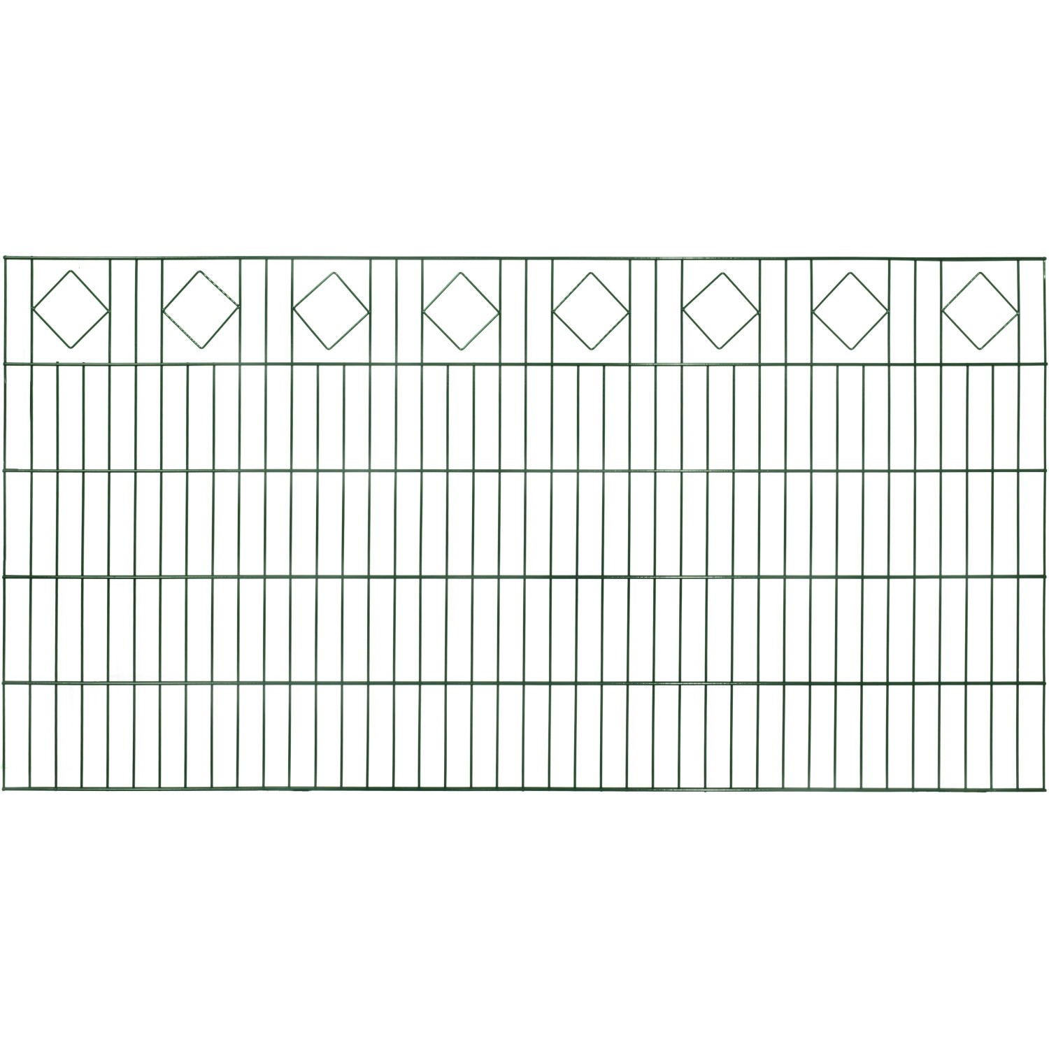 Dekor-Doppelstabmattenzaun Karo Grün 100 x 200 cm