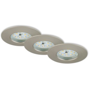 Briloner LED-Einbaustrahler Attach Dim 3er Set, Nickel matt, für Innenräume.