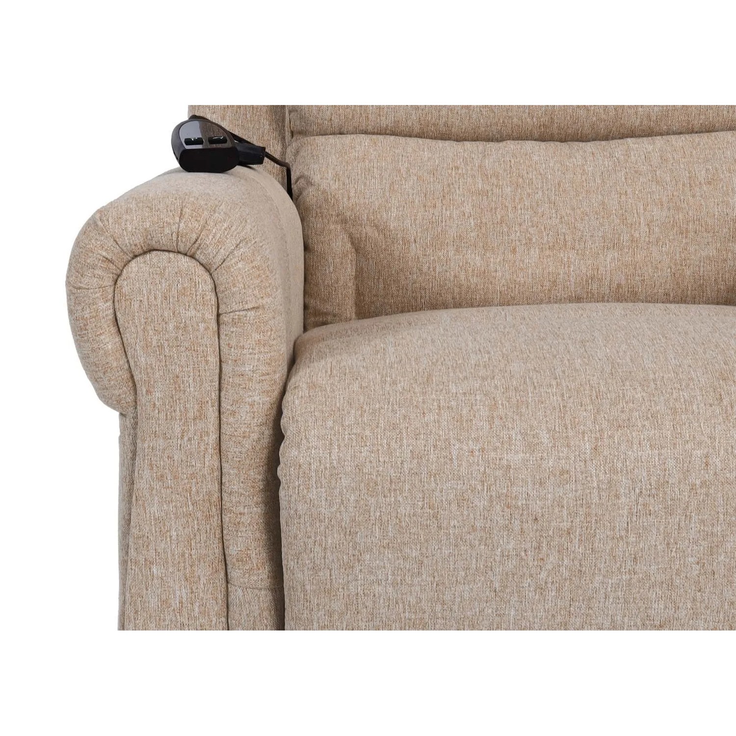 Berlinlodge Massage-Fernsehsessel HxBxT 144x83x83 cm Sitzhöhe 50 cm Liegefunktion Aufstehhilfe Heizfunktion Stoff/Textil Beige-Braun Massagesessel_8