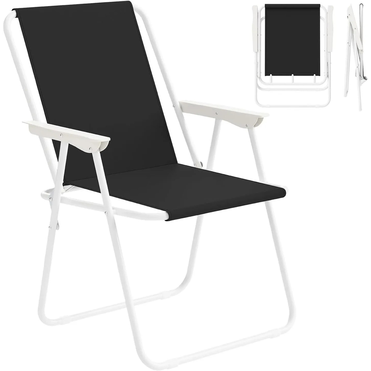 WOLTU Klappstuhl Leichter Angelstuhl Strandstuhl Klapphocker Schwarz
