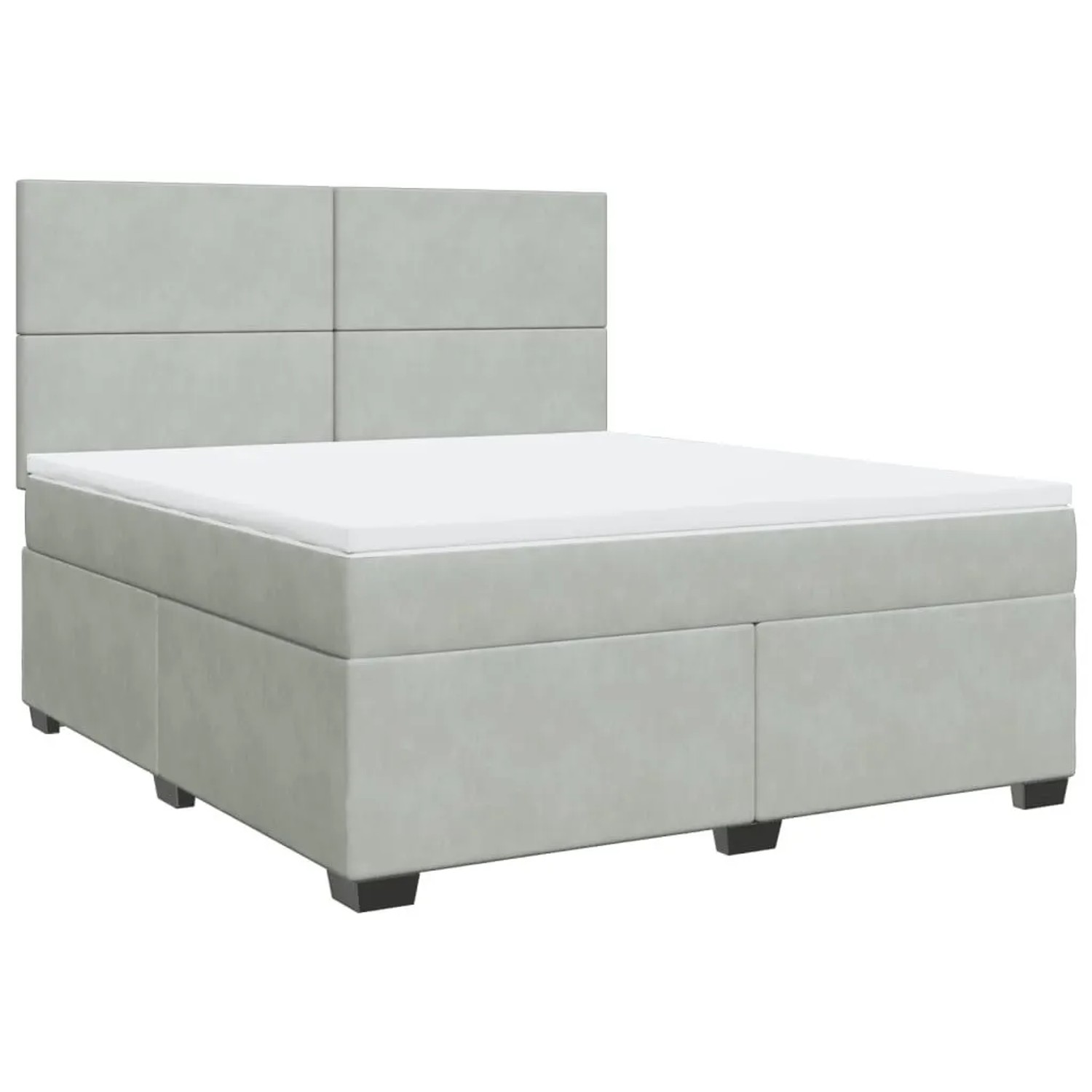 vidaXL Boxspringbett mit Matratze Hellgrau 180x200 cm Samt 3290972 günstig online kaufen