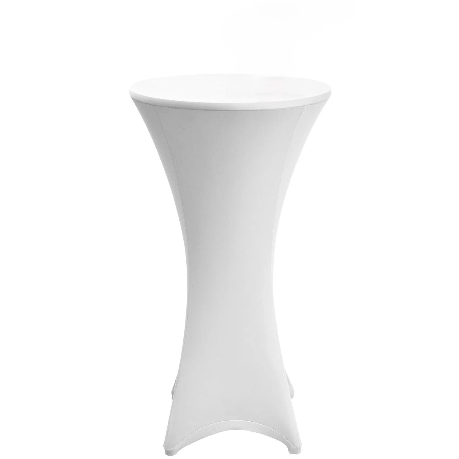 Beautissu Stretch Stehtisch Bistrotisch Husse Ø60-65cm Weiß