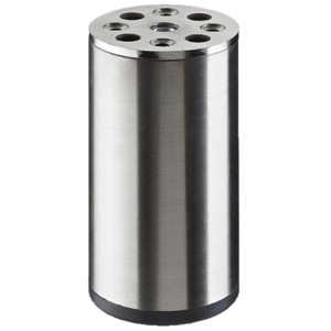 Hettich Möbelfuß Nema, Ø 50 mm, 100 mm hoch, Edelstahl-Optik.