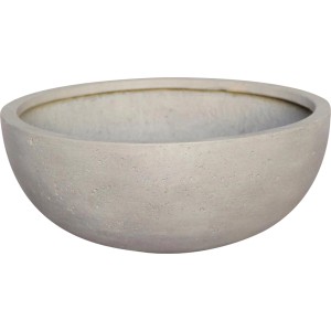 Graue Pflanzschale Poroso in Betonoptik, 42,5 cm, aus Fibreclay für den Außenbereich.
