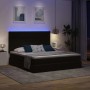 Schwarzes Samt Bett (180x200) mit LED-Lichtleisten von vidaXL. Modernes Design für Schlafzimmer.